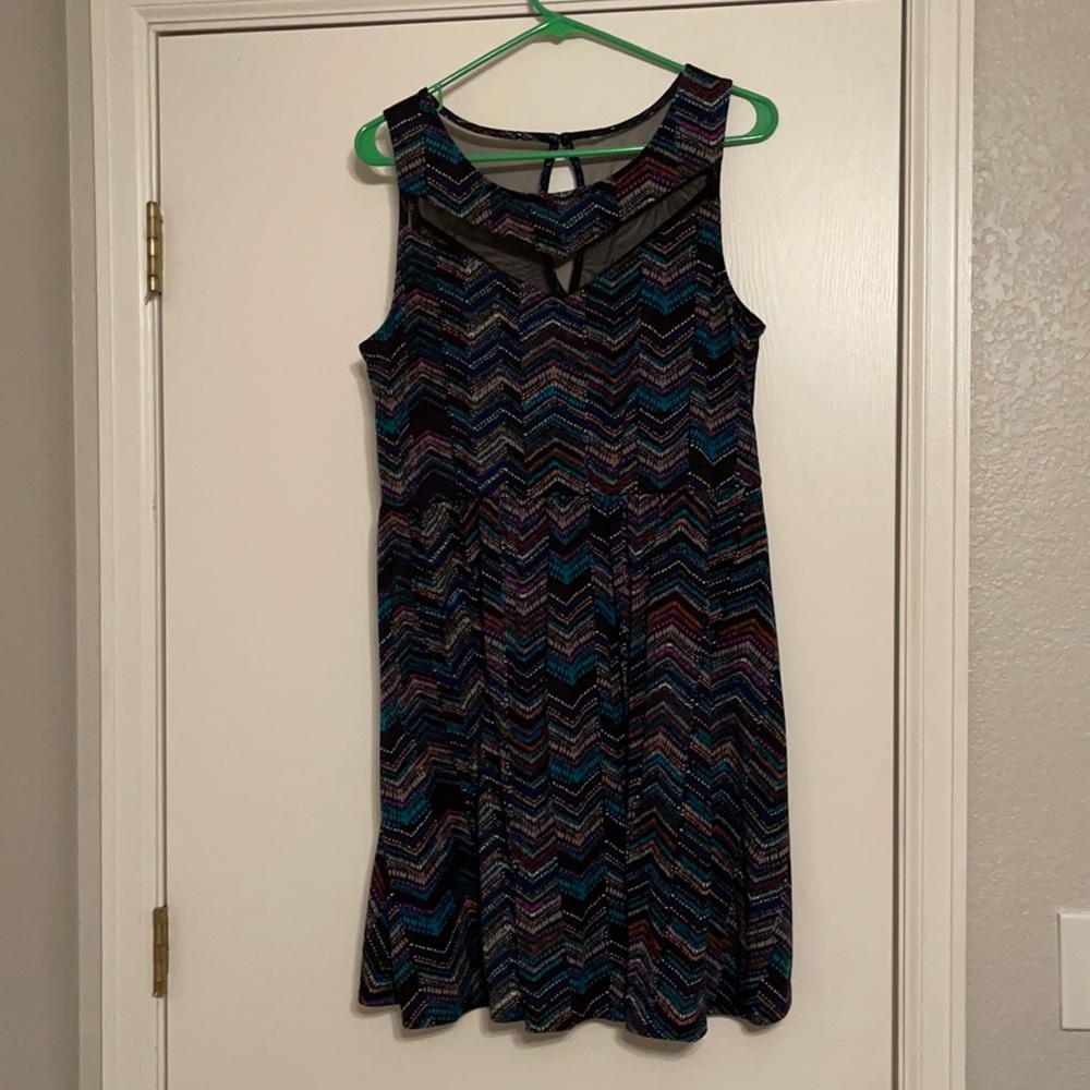 Women’s dark colored pattern dress